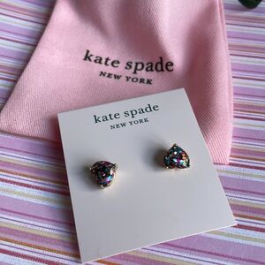 Brand new Kate Spade heart shaped glitter earrings